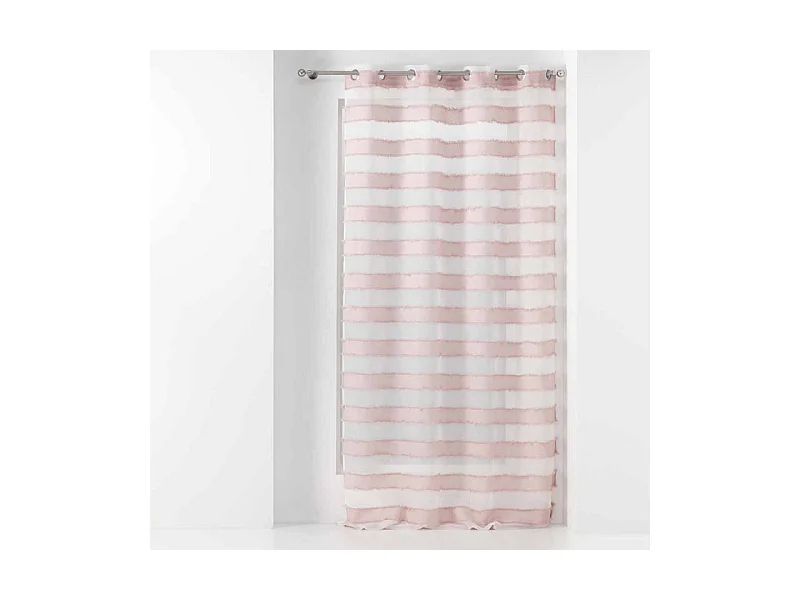 Rideau Voilage à Œillets "Lalina" 140x260cm Rose