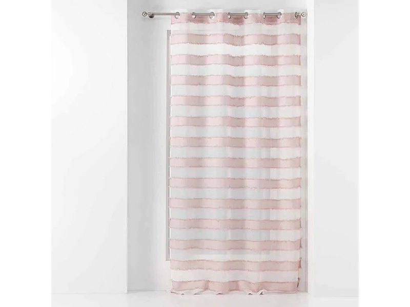 Rideau Voilage à Œillets "Lalina" 140x260cm Rose