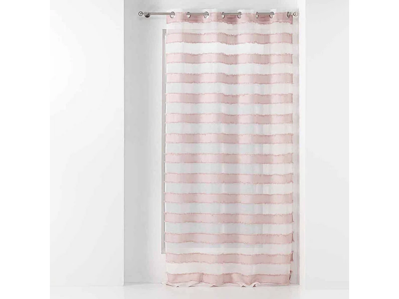 Rideau Voilage à Œillets "Lalina" 140x260cm Rose