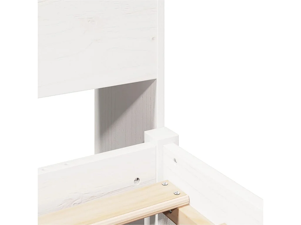 Lit bibliothèque sans matelas blanc 140x190 cm bois pin massif