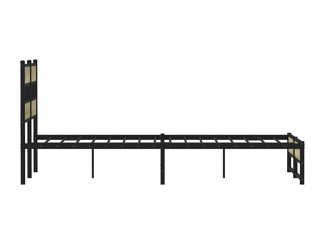 Estrutura de cama sem colchão 120x200 cm metal carvalho sonoma