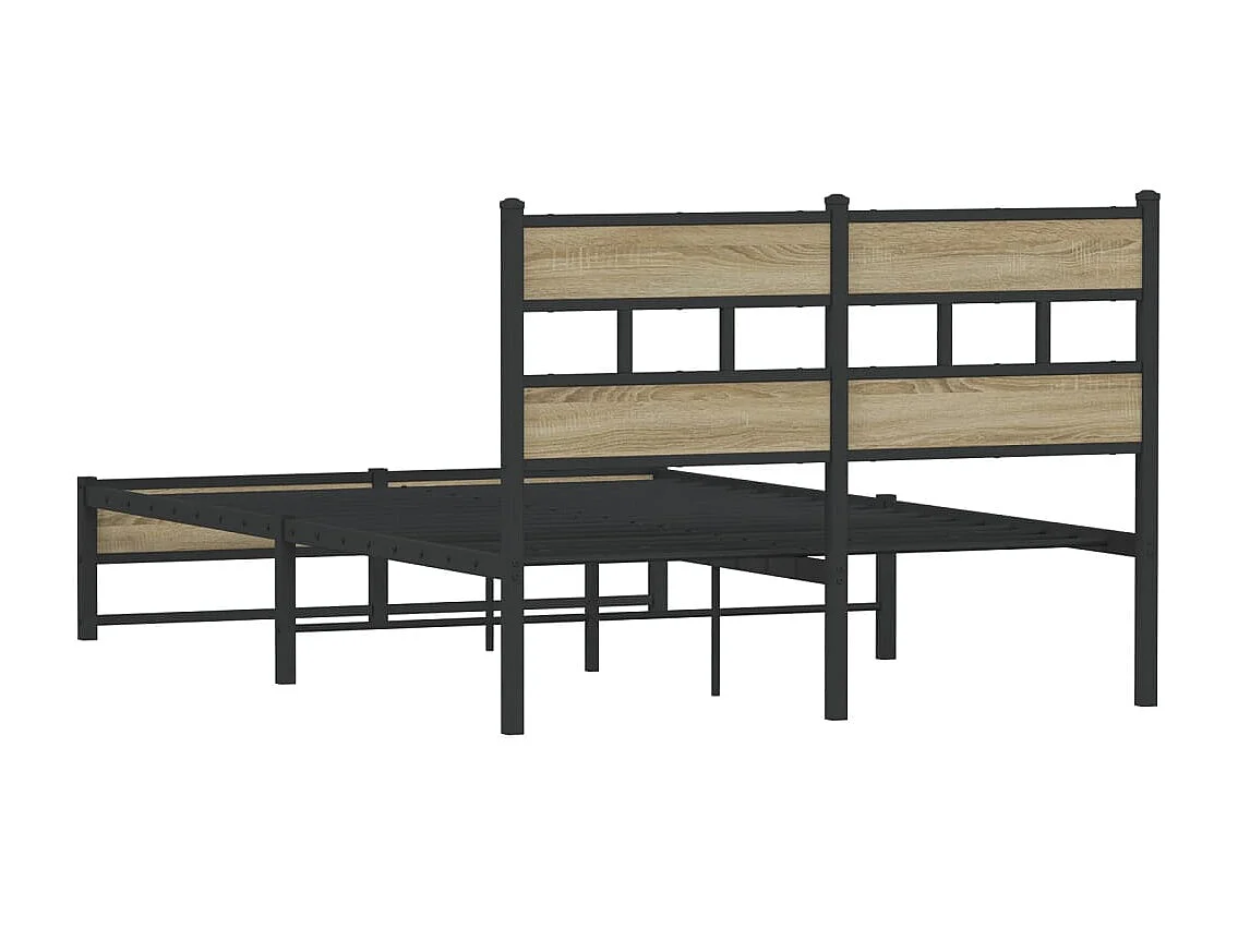Estrutura de cama sem colchão 120x200 cm metal carvalho sonoma