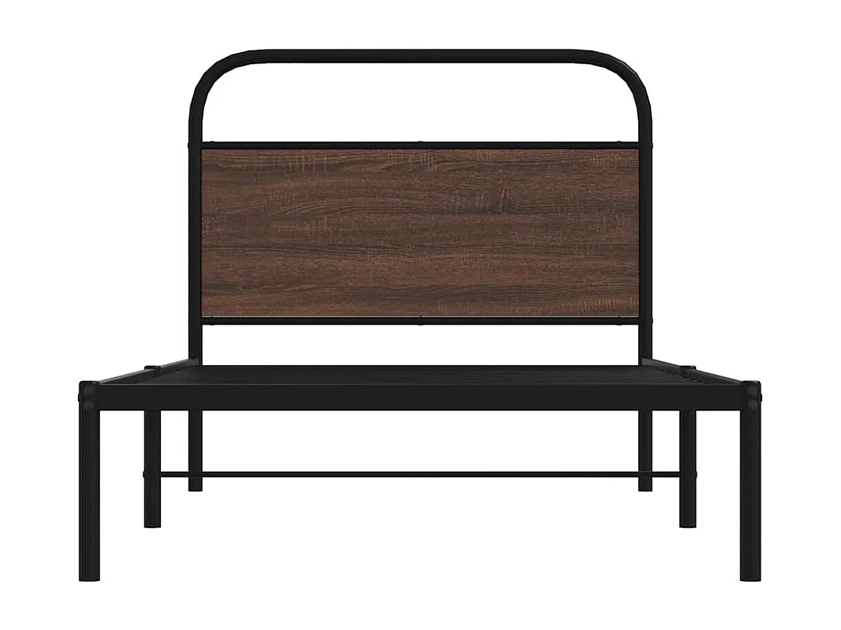 Estructura de cama sin colchón 107x203 cm madera marrón roble