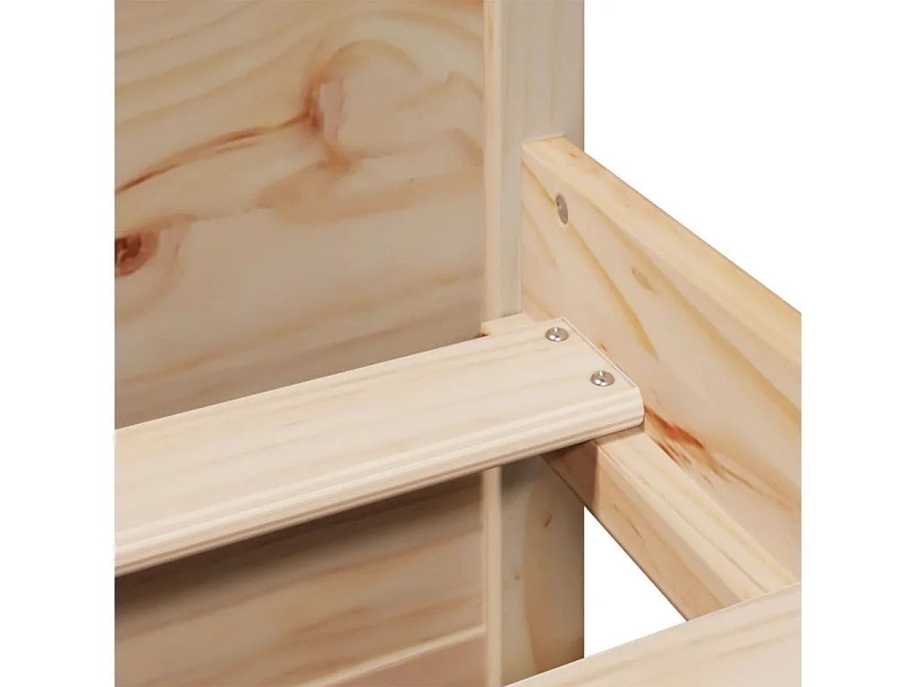 Cama con estantería sin colchón madera maciza de pino 140x190cm