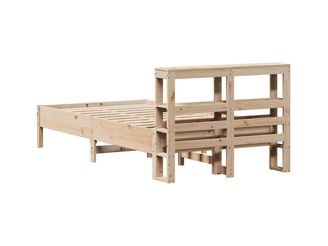 Cadre de lit sans matelas 75x190 cm bois de pin massif