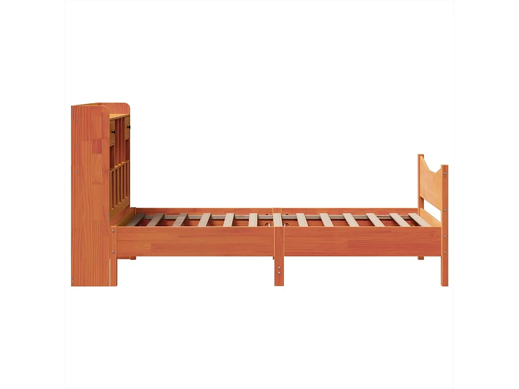 Estructura de cama sin colchón madera maciza marrón 75x190 cm