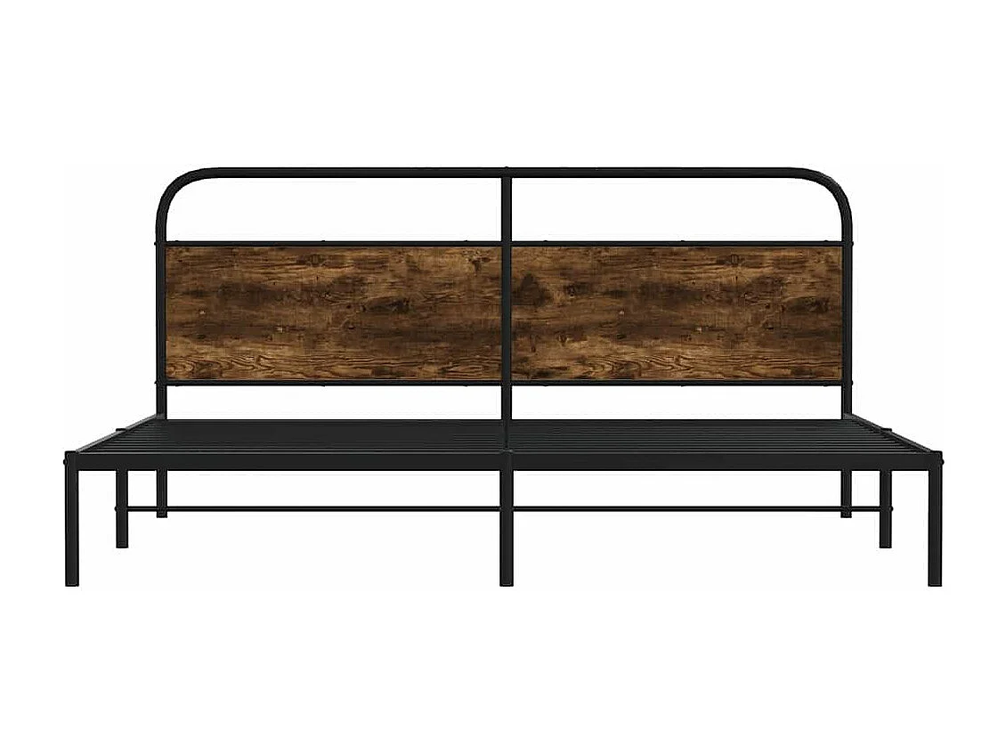 Cadre de lit en métal sans matelas chêne fumé 183x213 cm