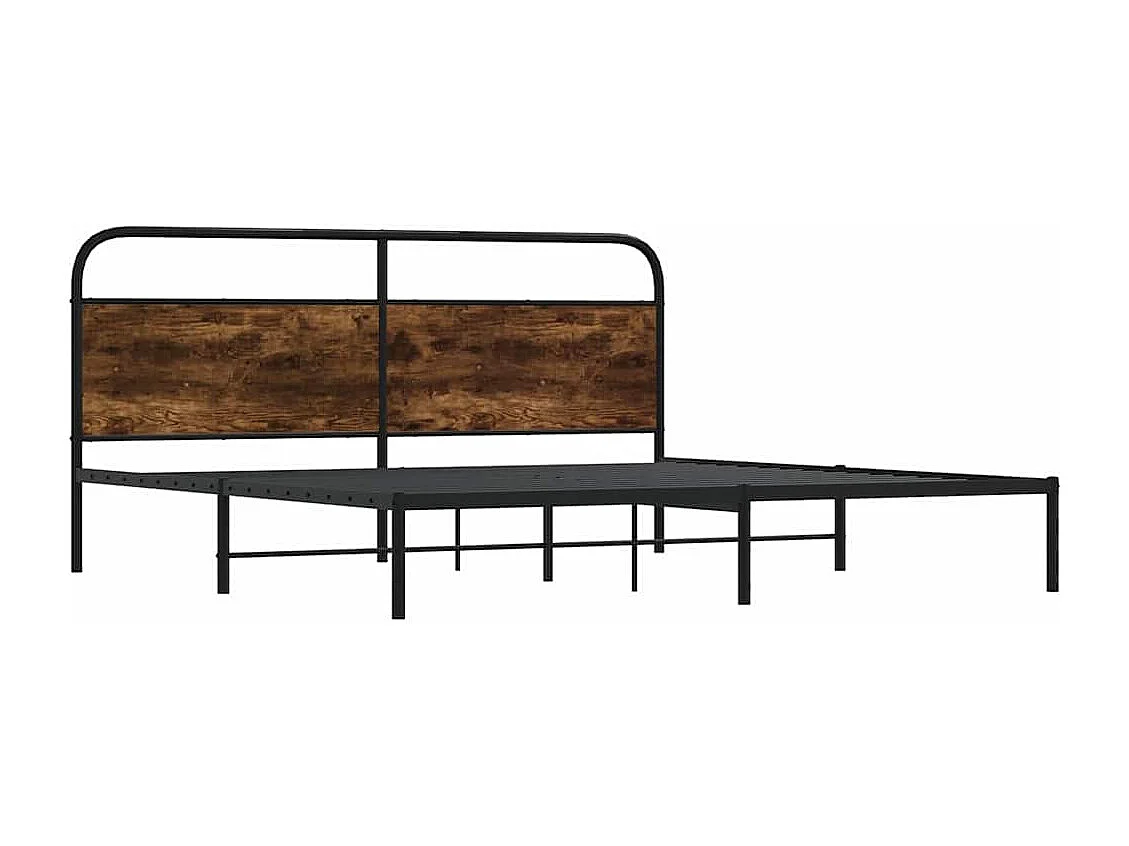 Estructura de cama sin colchón metal roble ahumado 183x213 cm