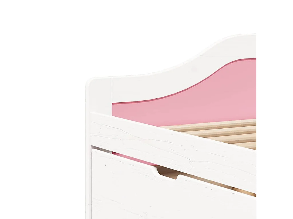 Sofá-cama com 3 gavetas sem colchão 90x200 cm IRUN branco&rosa