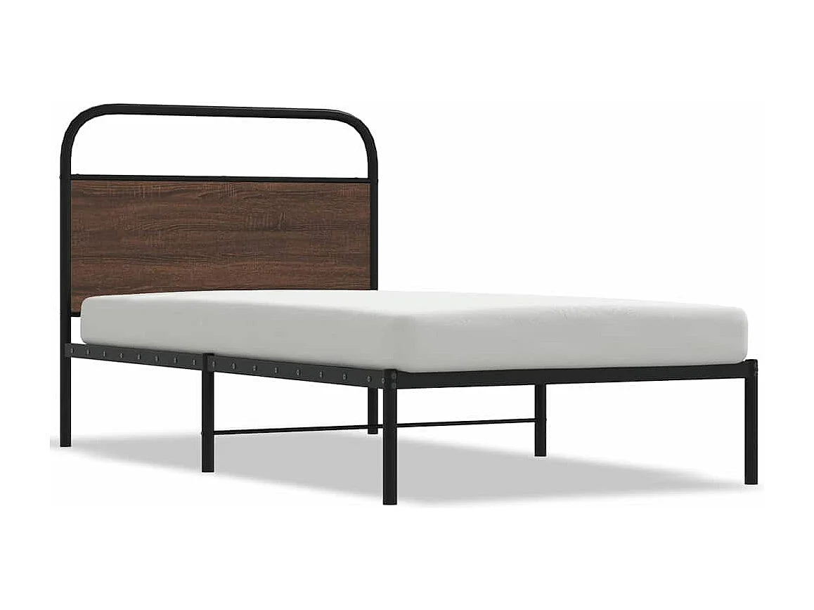 Estrutura cama s/ colchão derivados madeira carvalho castanho