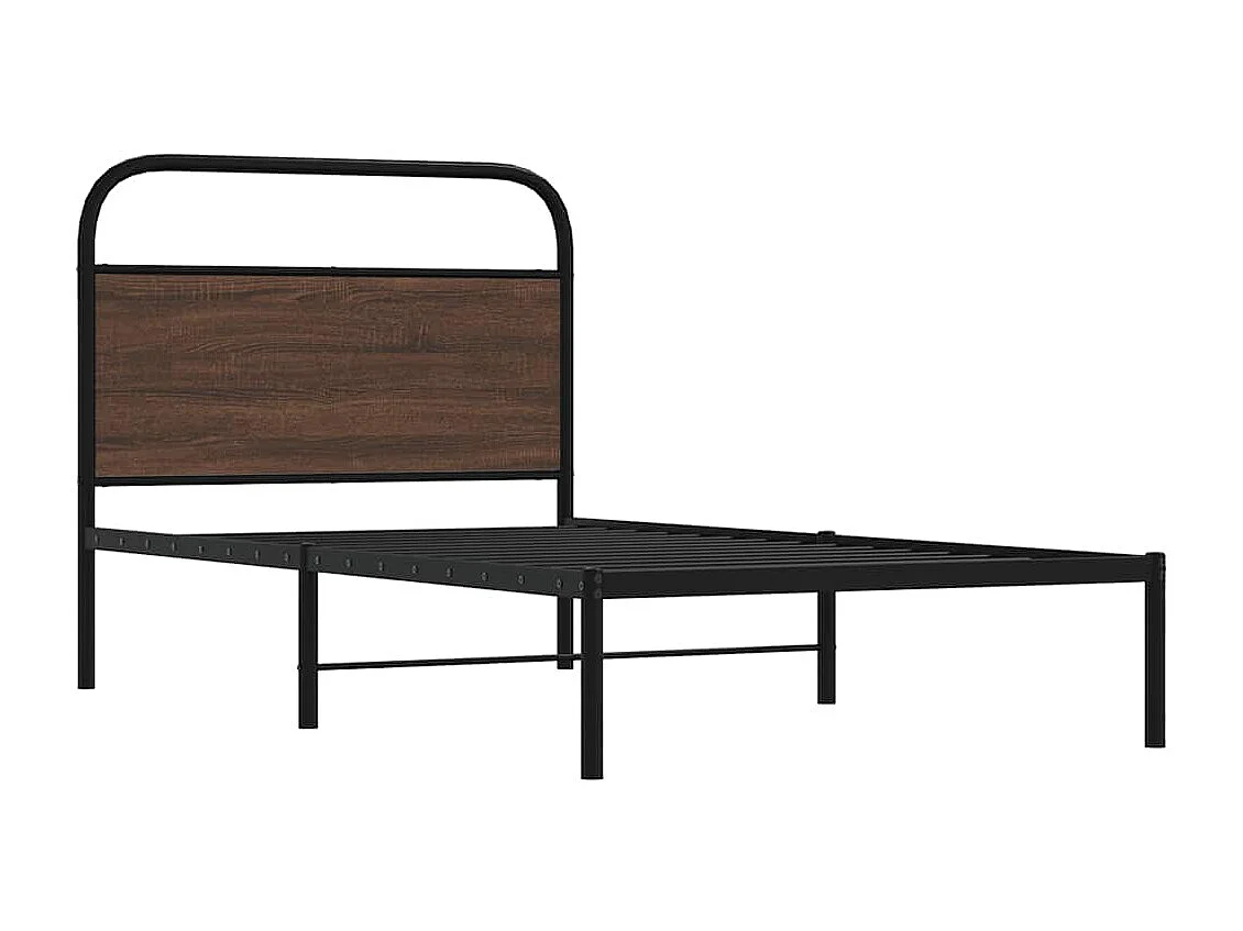 Estrutura cama s/ colchão derivados madeira carvalho castanho