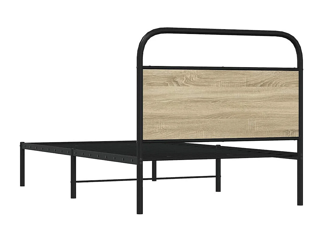 Estructura de cama sin colchón 107x203 cm madera roble Sonoma