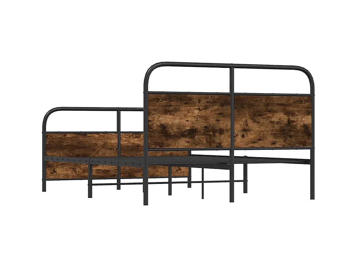 Estrutura de cama s/ colchão derivados madeira carvalho fumado
