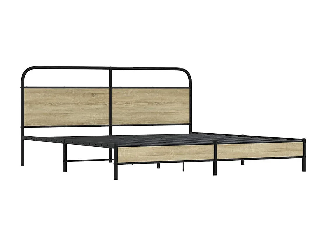 Estructura de cama sin colchón metal roble Sonoma 193x203 cm
