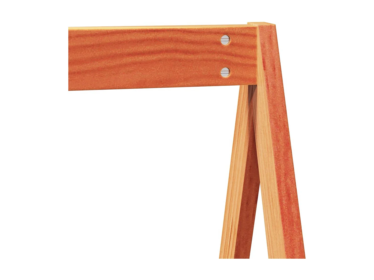 Cama alta con techo madera maciza de pino marrón cera 90x200 cm