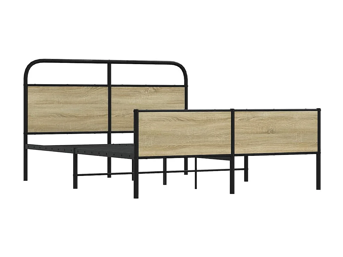 Estructura de cama sin colchón metal roble Sonoma 160x200 cm