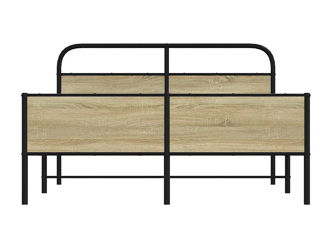 Estructura de cama sin colchón metal roble Sonoma 160x200 cm