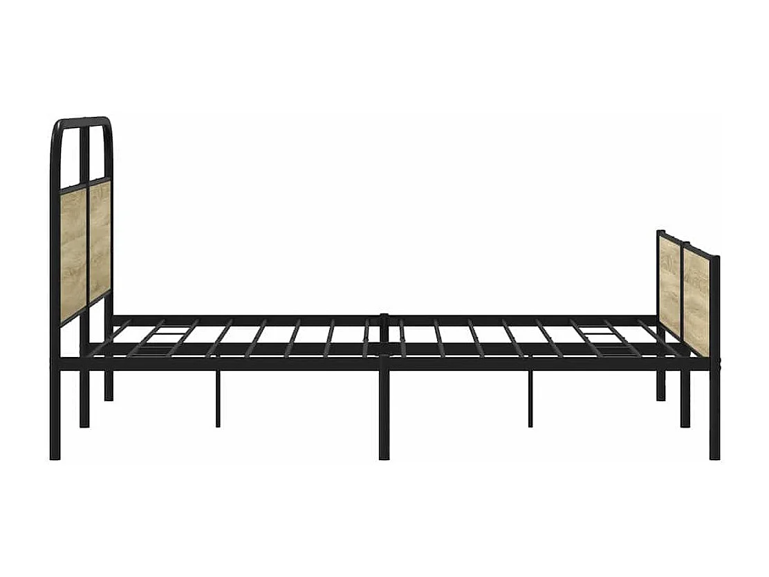 Estructura de cama sin colchón metal roble Sonoma 160x200 cm