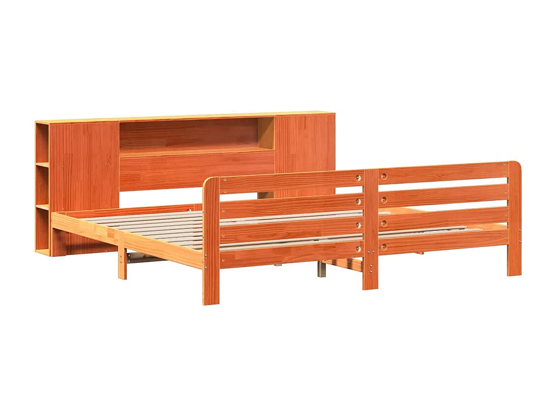 Cama sem colchão 180x200 cm pinho maciço castanho-mel