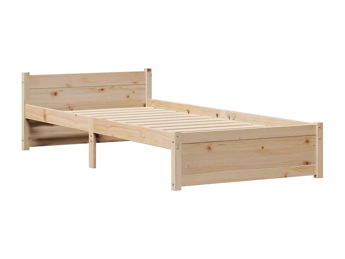 Cama con estantería sin colchón madera maciza de pino 75x190 cm