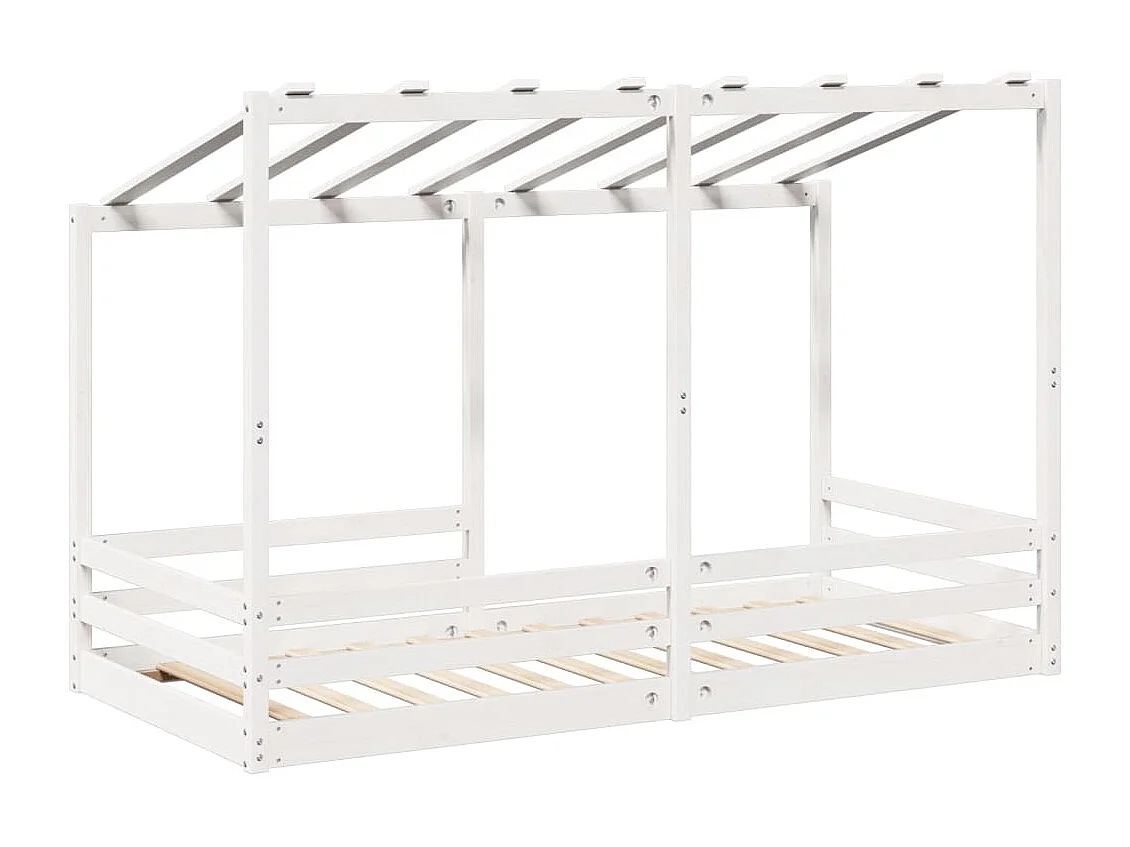 Lit pour enfants avec toit blanc 90x200 cm bois massif de pin
