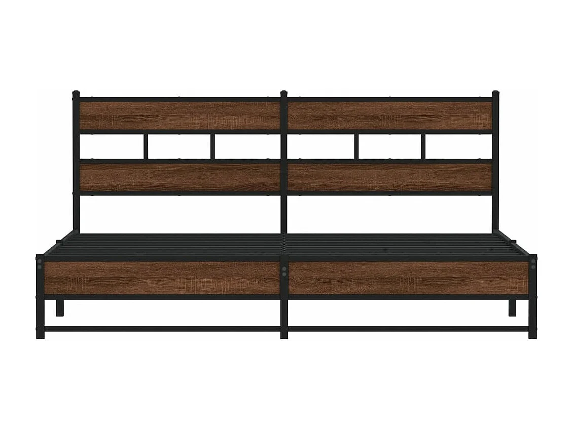 Estructura de cama sin colchón metal roble marrón 193x203 cm
