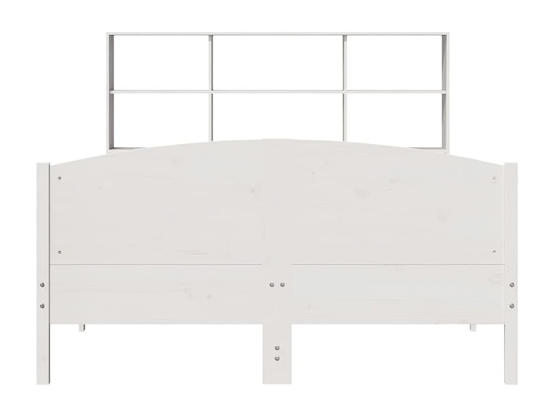 Lit bibliothèque sans matelas blanc 160x200 cm bois pin massif