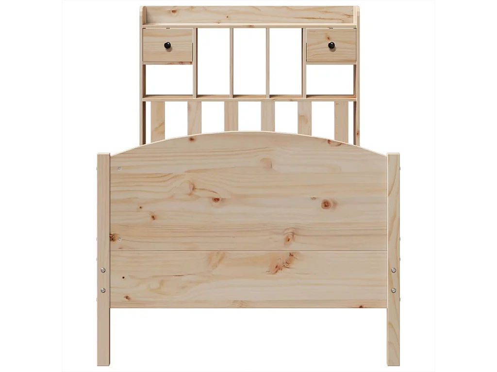 Cama com estante sem colchão 75x190 cm pinho maciço