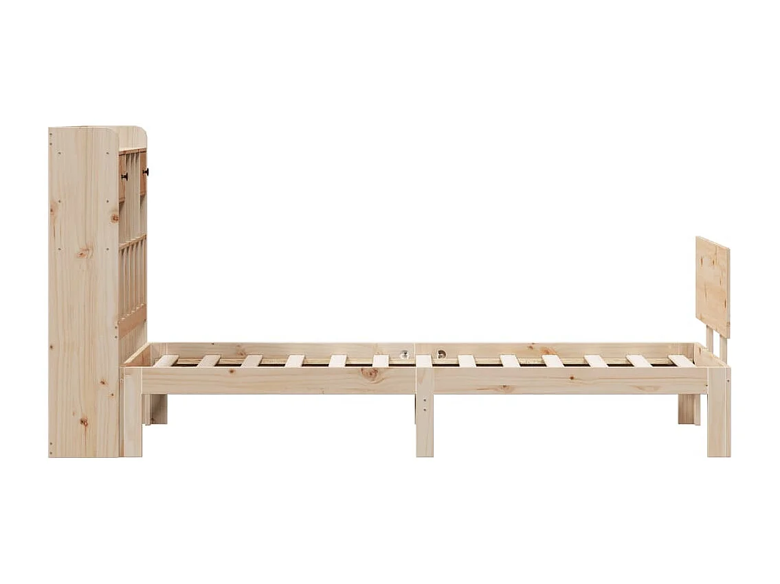 Cama com estante sem colchão 90x200 cm pinho maciço
