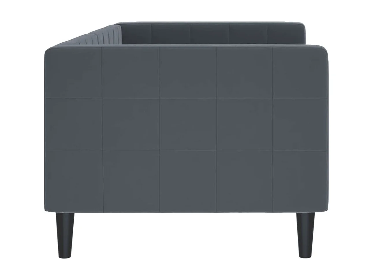 Lit de repos gris foncé 80x200 cm velours