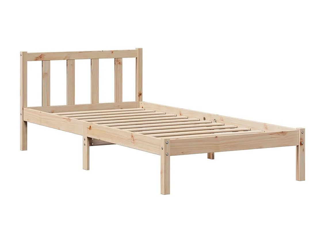 Cama con estantería sin colchón madera maciza de pino 90x200 cm