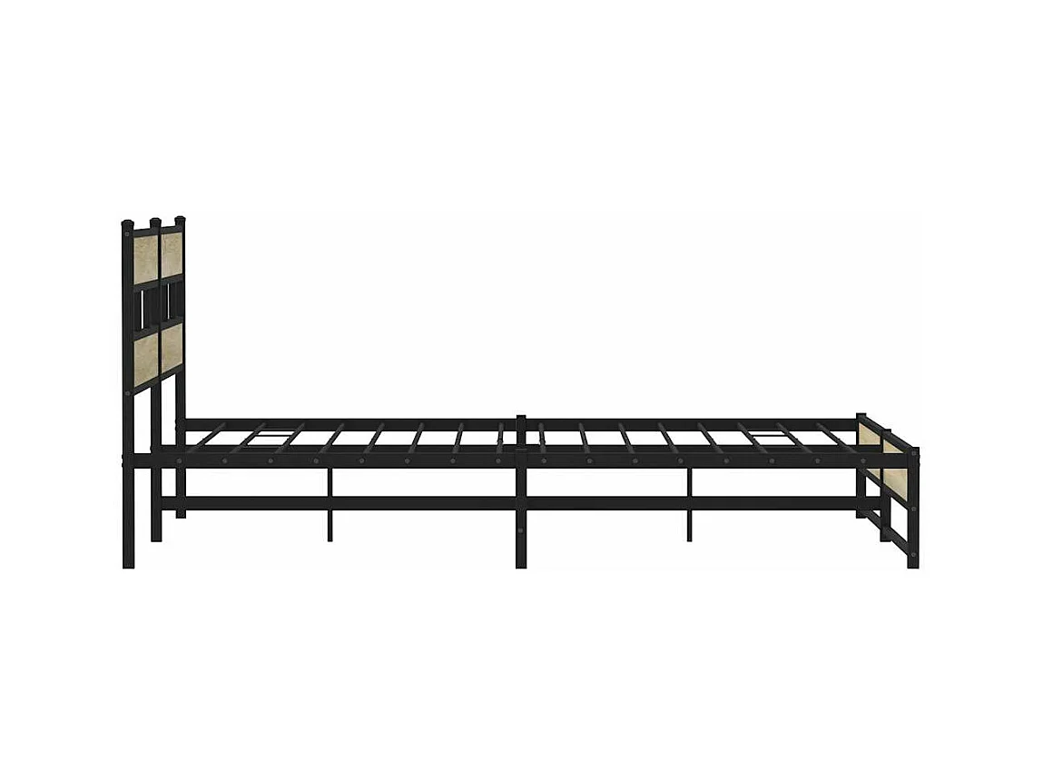 Cadre de lit en métal sans matelas chêne sonoma 200x200 cm