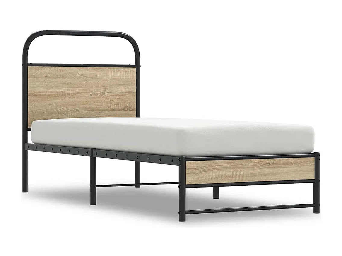 Estrutura cama s/ colchão derivados de madeira carvalho fumado