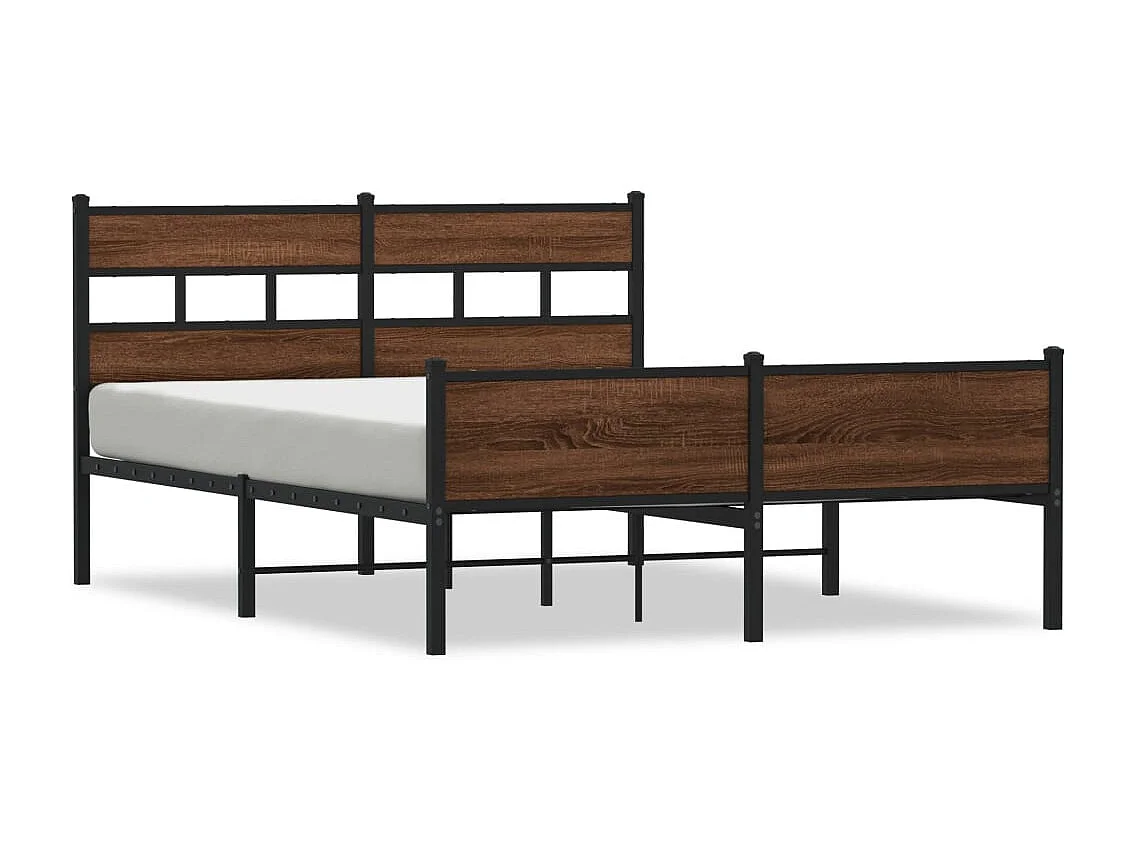 Estructura de cama sin colchón madera marrón roble 140x190 cm
