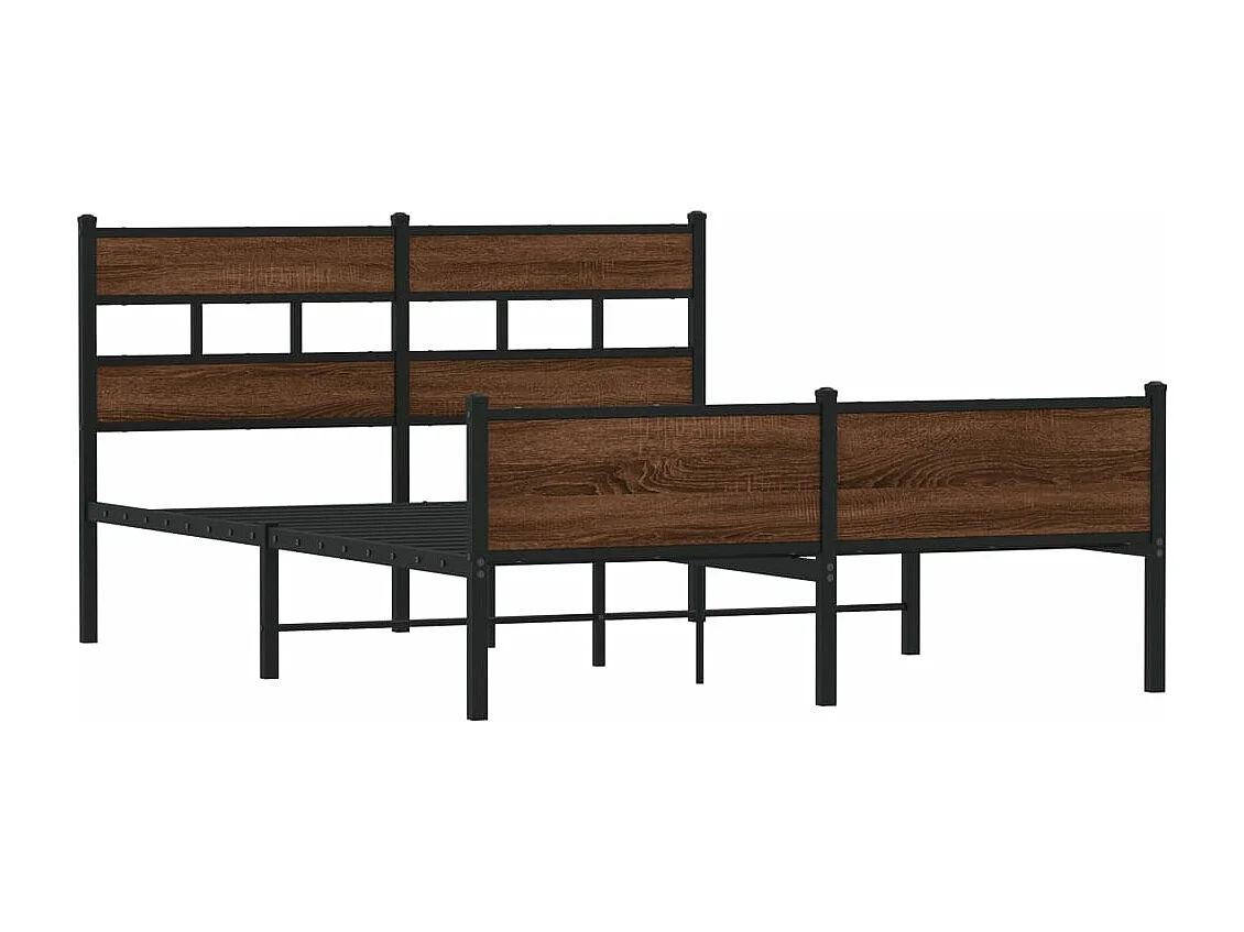 Estructura de cama sin colchón madera marrón roble 140x190 cm