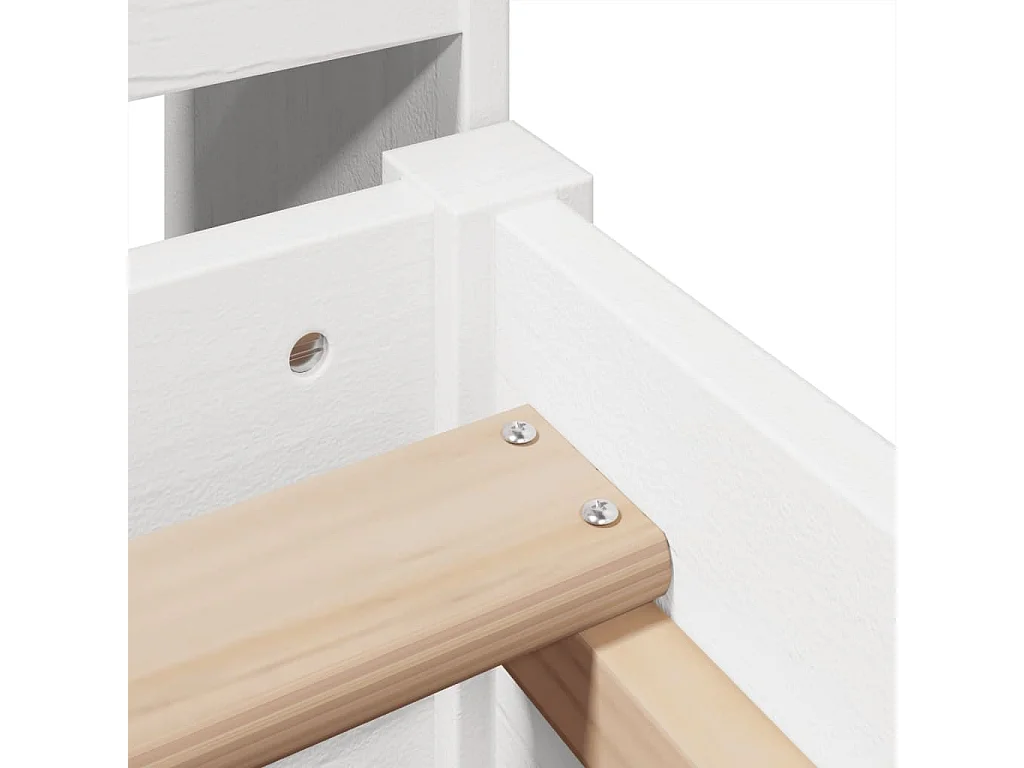 Cama con estantería sin colchón madera maciza blanco 90x200 cm