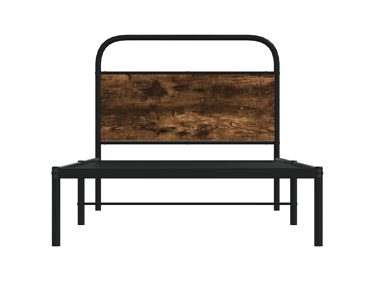 Cadre de lit sans matelas 90x200cm chêne fumé bois d'ingénierie