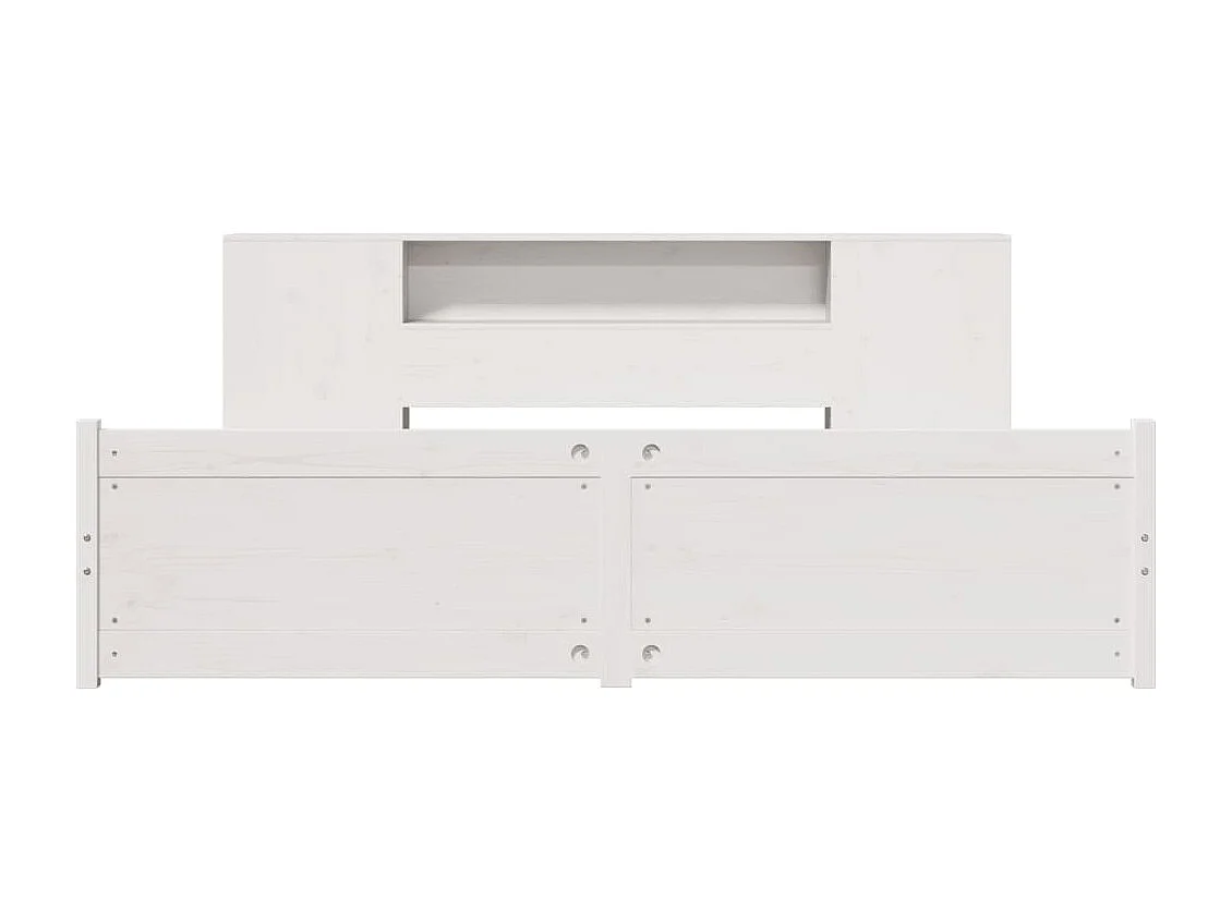 Cama com estante sem colchão 200x200 cm pinho maciço branco
