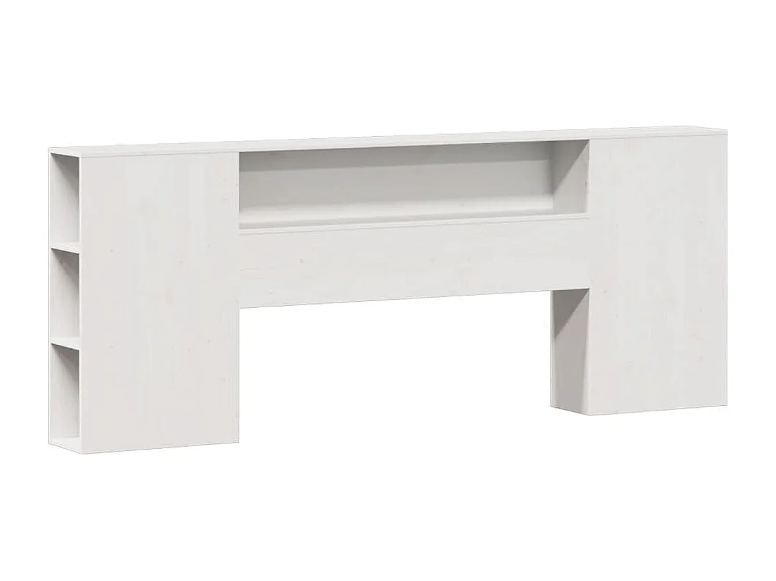 Cama com estante sem colchão 200x200 cm pinho maciço branco