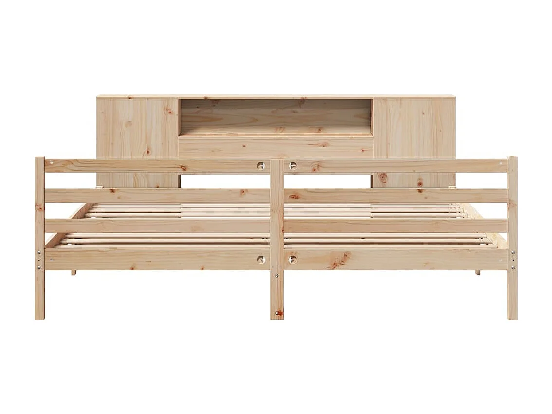 Cama com estante sem colchão 200x200 cm pinho maciço