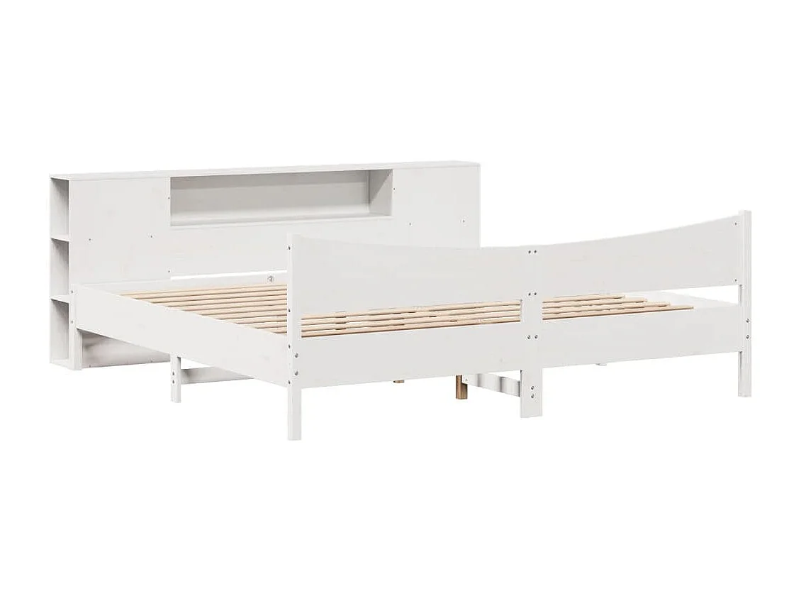 Estructura de cama sin colchón madera maciza blanca 200x200 cm