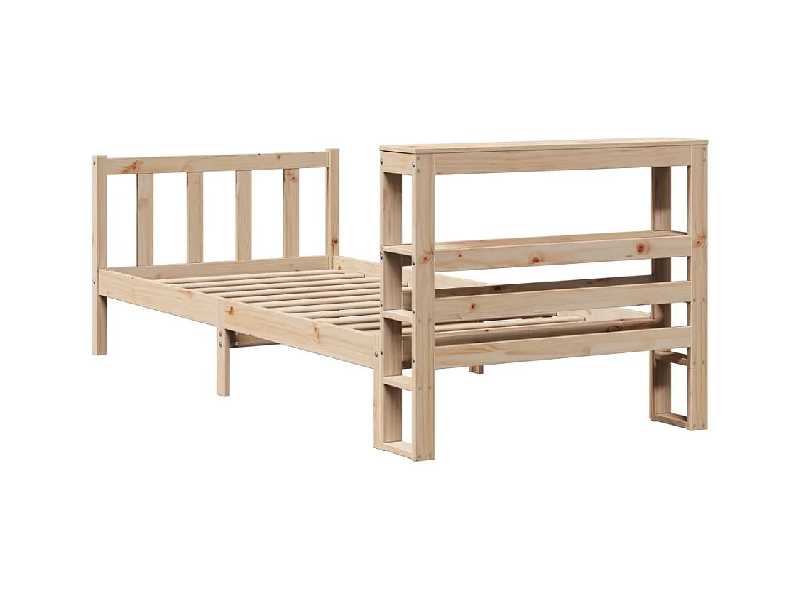 Cadre de lit sans matelas 75x190 cm bois de pin massif