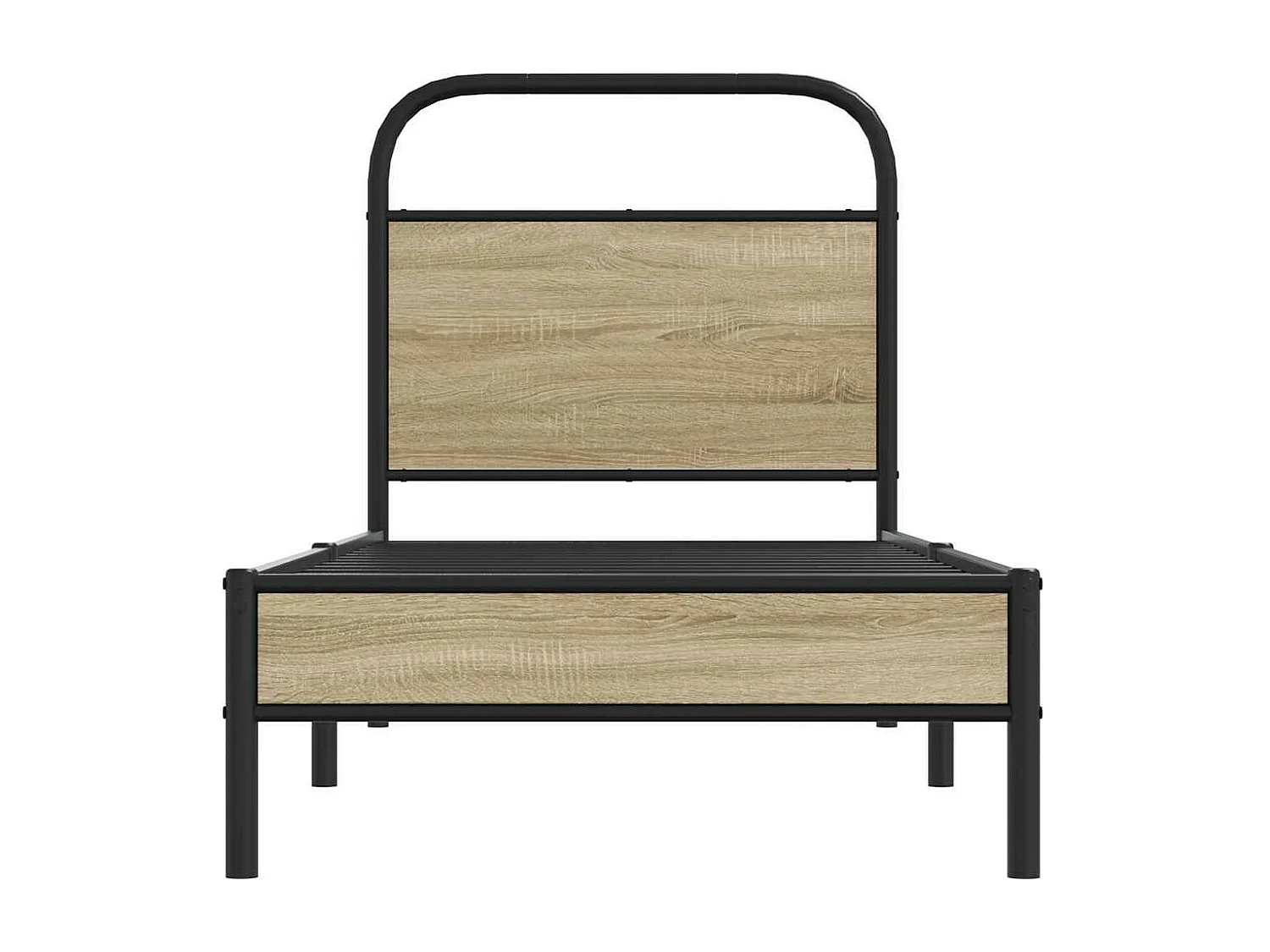 Estructura cama sin colchón 80x200 cm madera roble ahumado