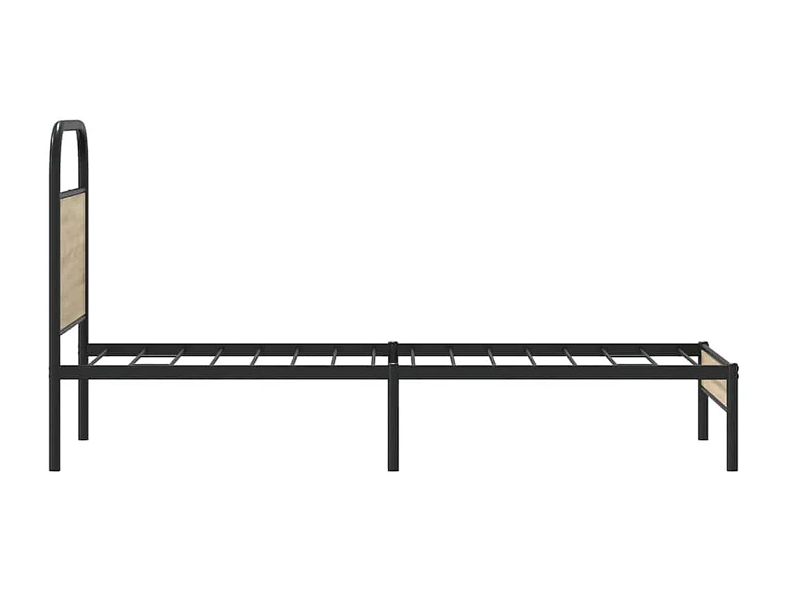 Estructura cama sin colchón 80x200 cm madera roble ahumado