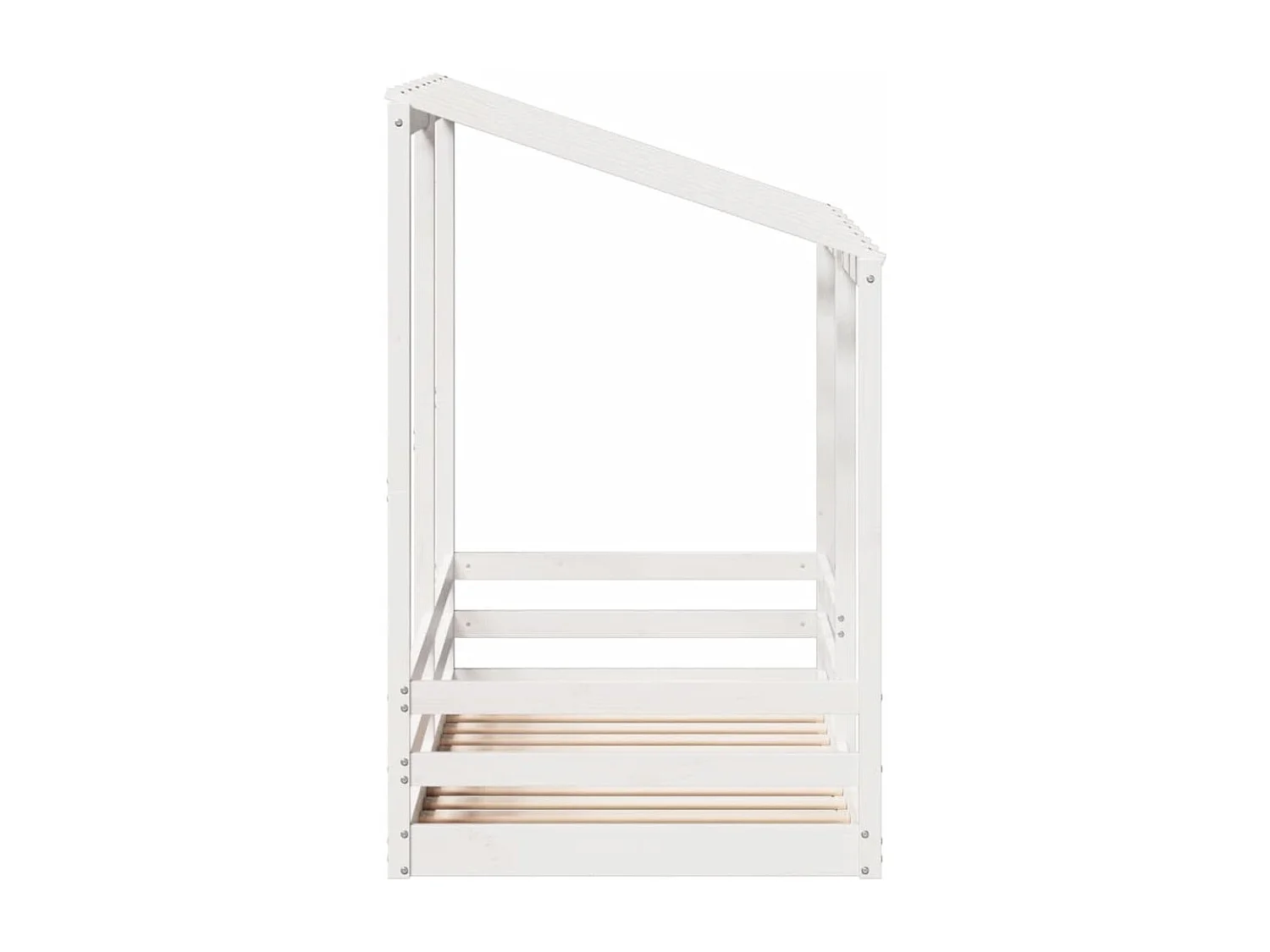 Cama infantil com telhado 70x140 cm pinho maciço branco