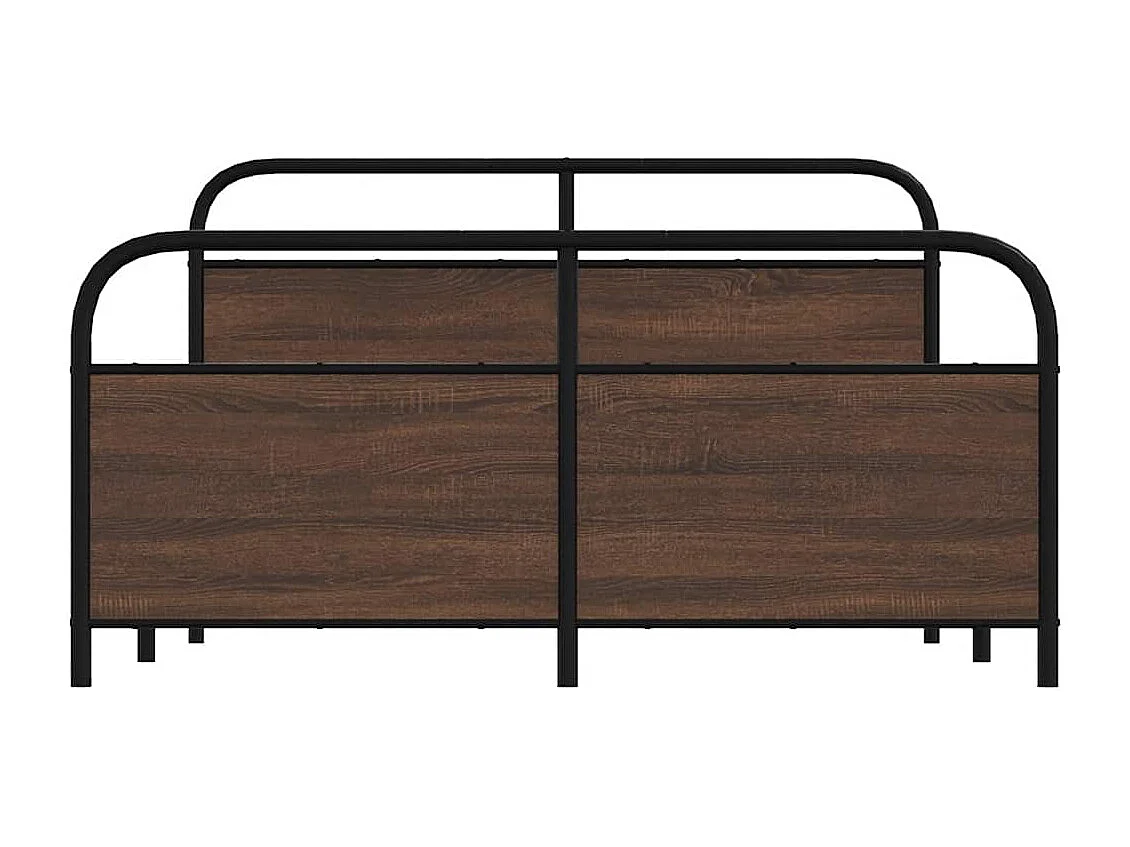 Cadre de lit en métal sans matelas chêne marron 160x200 cm