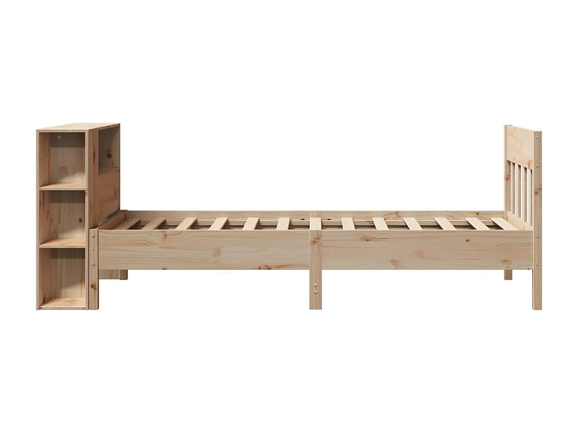Cama com estante sem colchão 75x190 cm pinho maciço