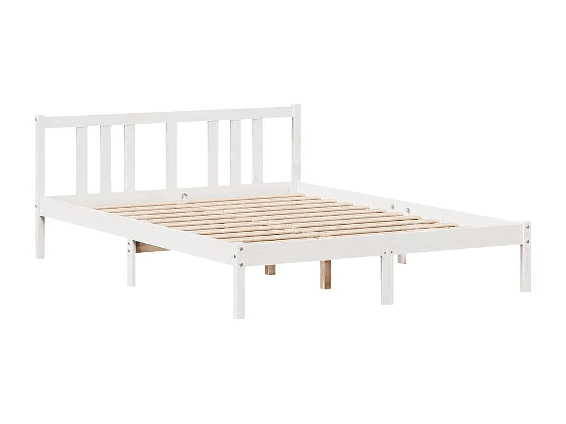 Cama com estante sem colchão 140x200 cm pinho maciço branco
