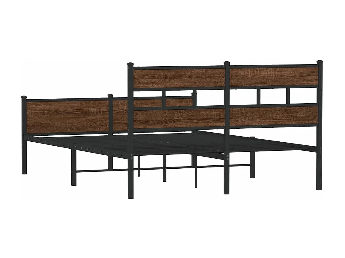 Estrutura cama s/ colchão derivados madeira carvalho castanho