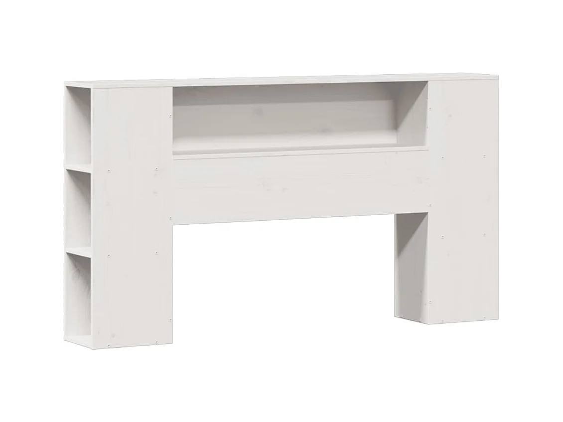 Lit bibliothèque sans matelas blanc 140x200 cm bois pin massif